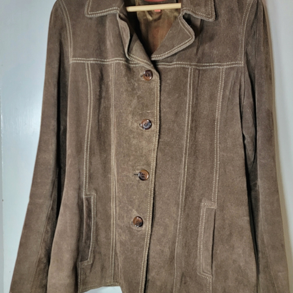 Womens Helium Suede Leather Jacket